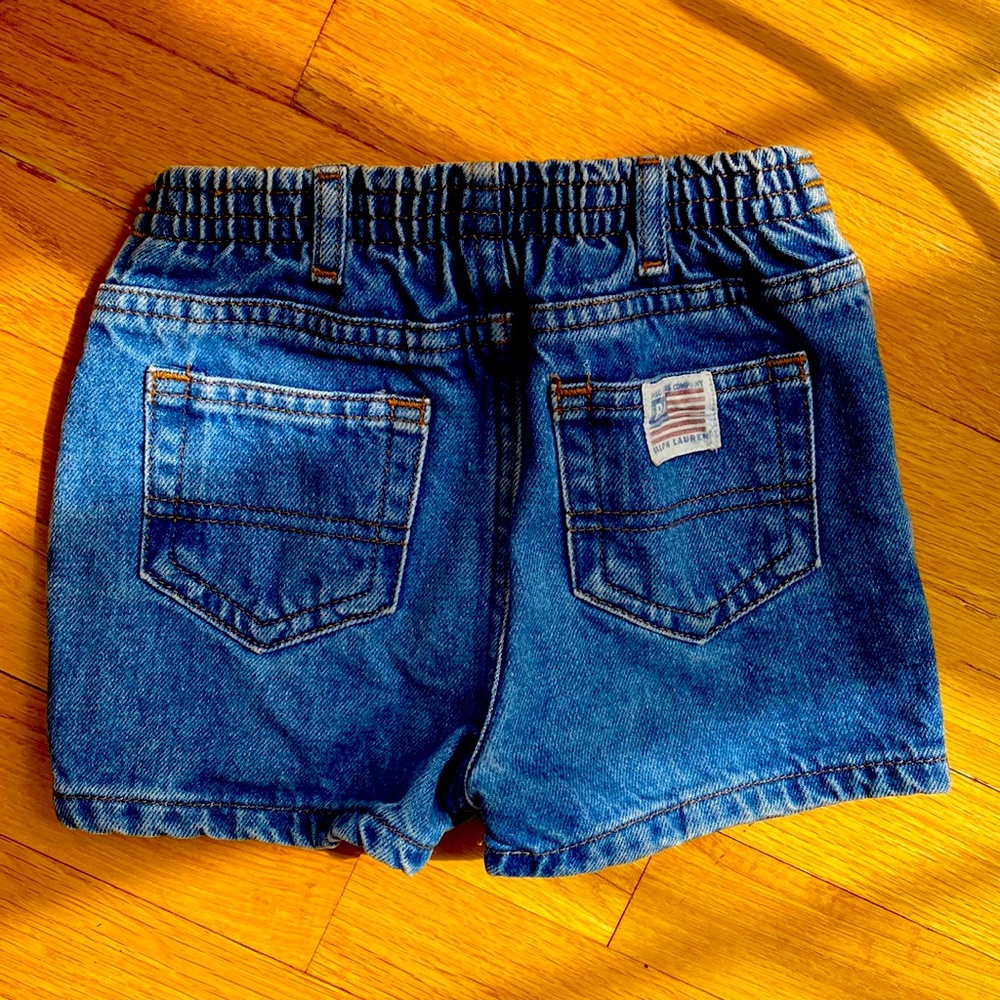 Vintage Ralph Lauren Polo Jeans Co jean shorts with iconic American flag logo